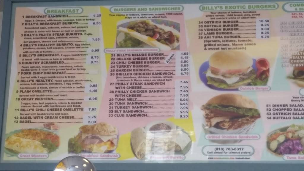 Billys Grill | restaurant | 5162 Van Nuys Blvd, Sherman Oaks, CA 91403, USA | 8187836317 OR +1 818-783-6317