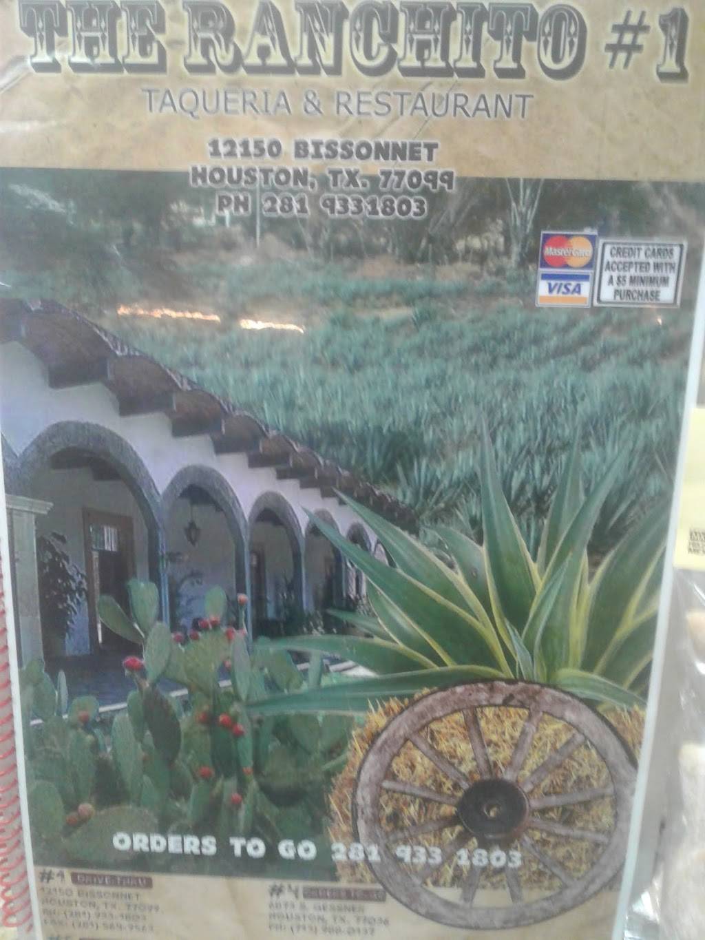 The Ranchito Taqueria & Restaurant | restaurant | 12150 Bissonnet St, Houston, TX 77099, USA | 2819331803 OR +1 281-933-1803