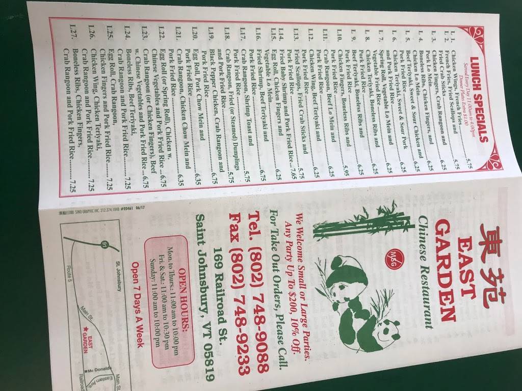 New East Garden | restaurant | 169 Railroad St #2667, St Johnsbury, VT 05819, USA | 8027489088 OR +1 802-748-9088