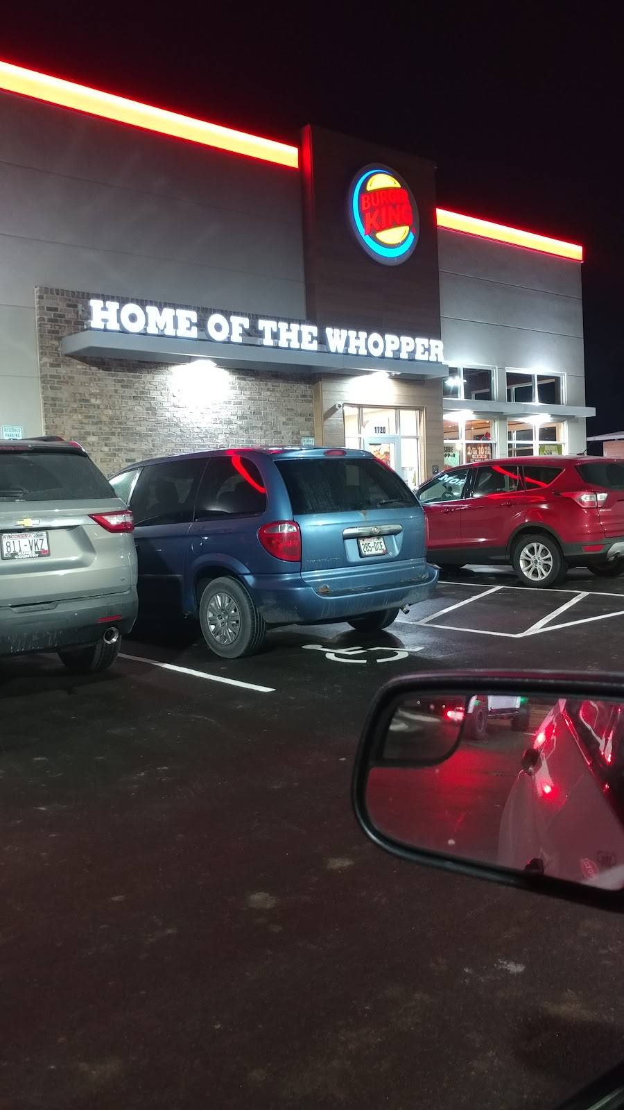 Burger King | restaurant | 1720 E Geneva St, Delavan, WI 53115, USA | 2627256582 OR +1 262-725-6582