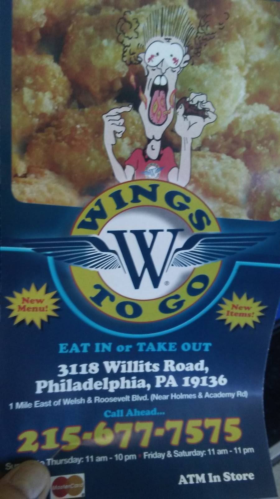 Wings To Go | restaurant | 3118 Willits Rd, Philadelphia, PA 19136, USA | 2156777575 OR +1 215-677-7575