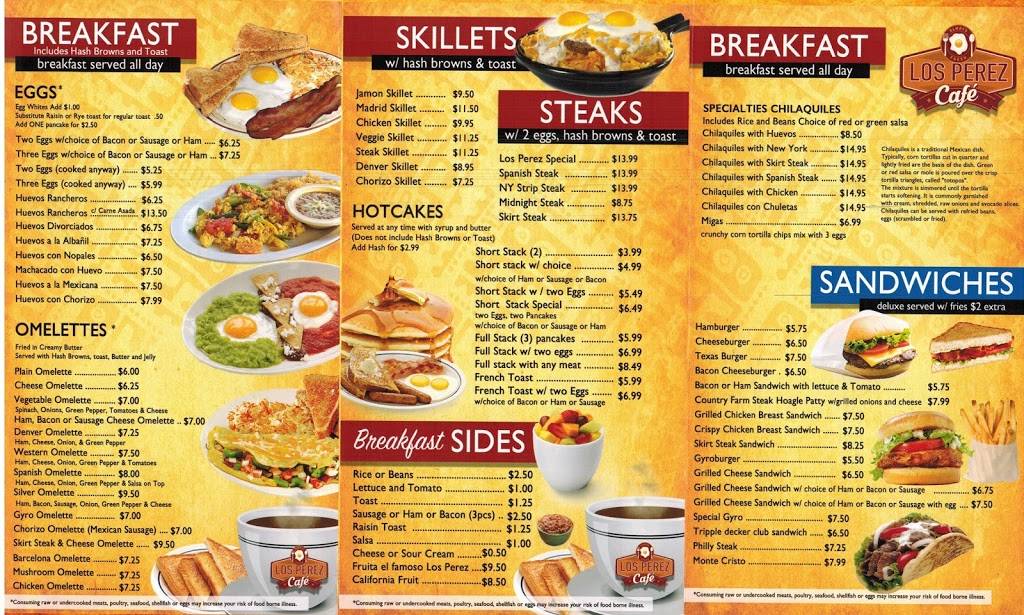 Los Perez Cafe | restaurant | 2009 Washington St, Waukegan, IL 60085, USA | 8476724920 OR +1 847-672-4920
