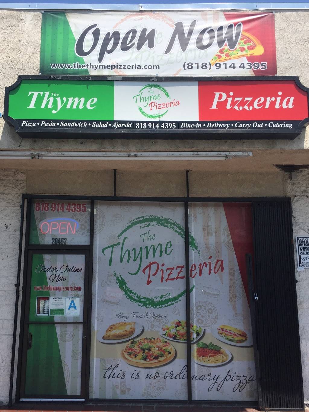 The Thyme Pizzeria | meal delivery | 20453 Sherman Way, Winnetka, CA 91306, USA | 8189144395 OR +1 818-914-4395