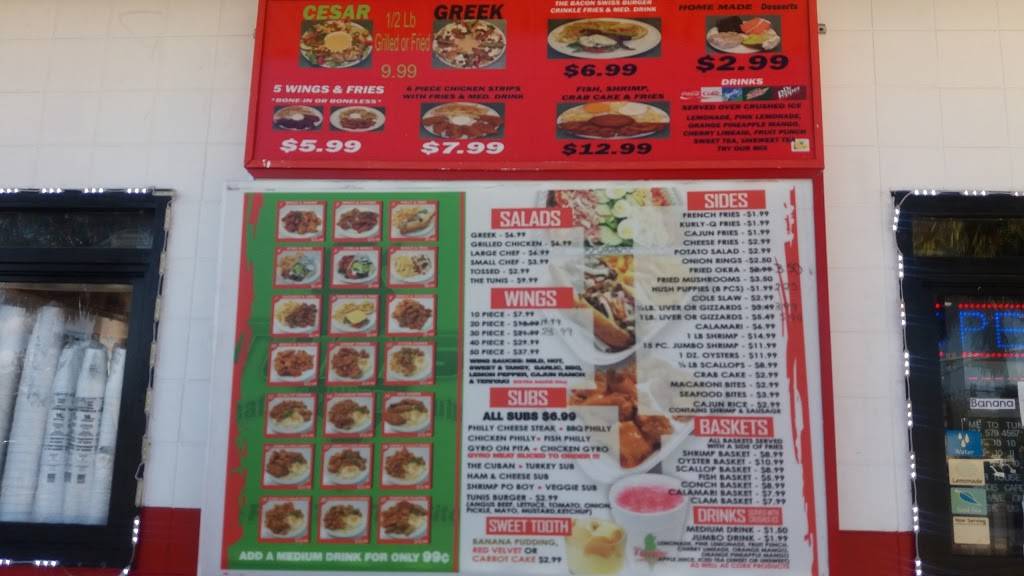 Tunis Seafood Wings Subs | restaurant | 290 Blanding Blvd, Orange Park, FL 32073, USA | 9045794567 OR +1 904-579-4567