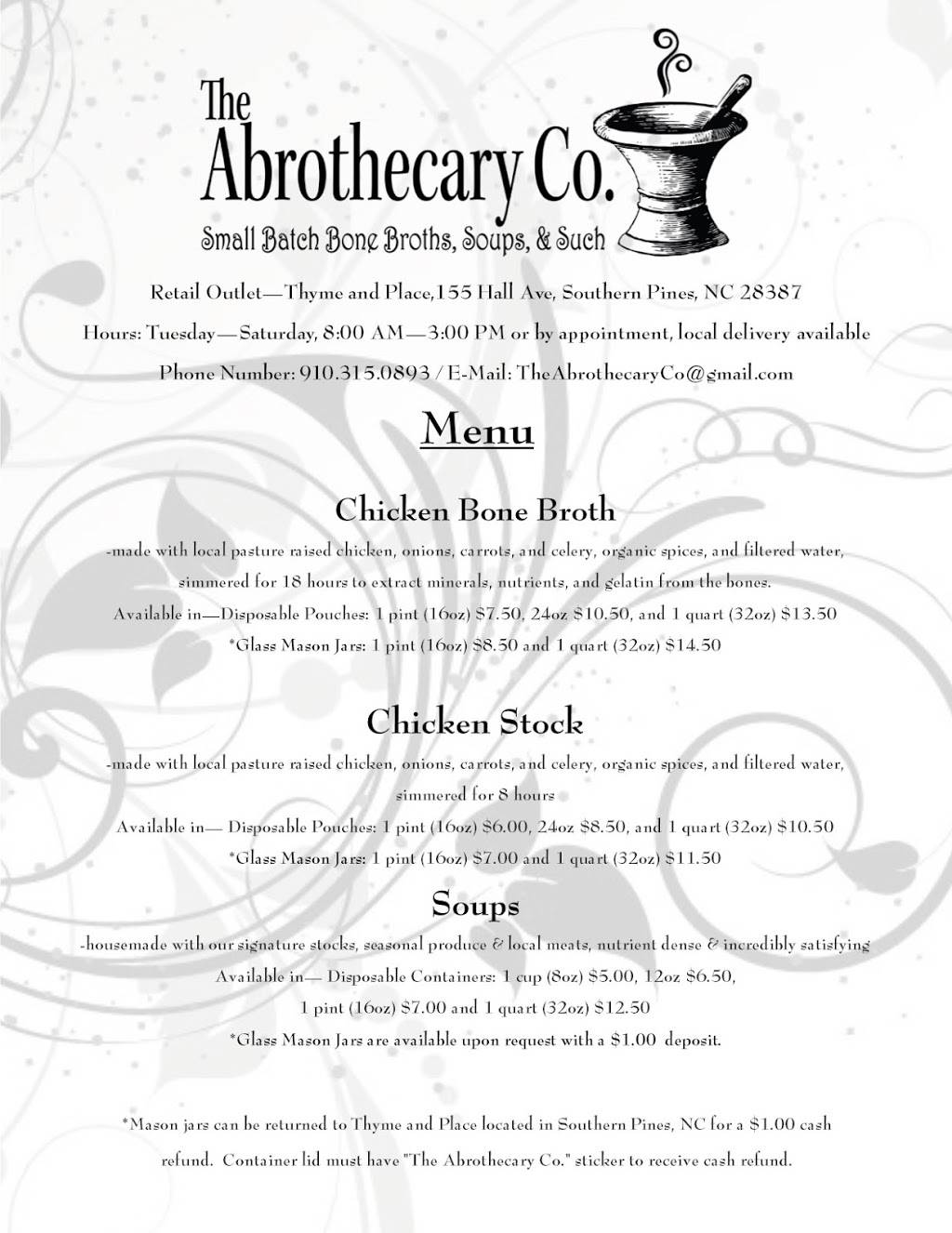 The Abrothecary Co. | restaurant | 155 Hall Ave, Southern Pines, NC 28387, USA | 9103150893 OR +1 910-315-0893