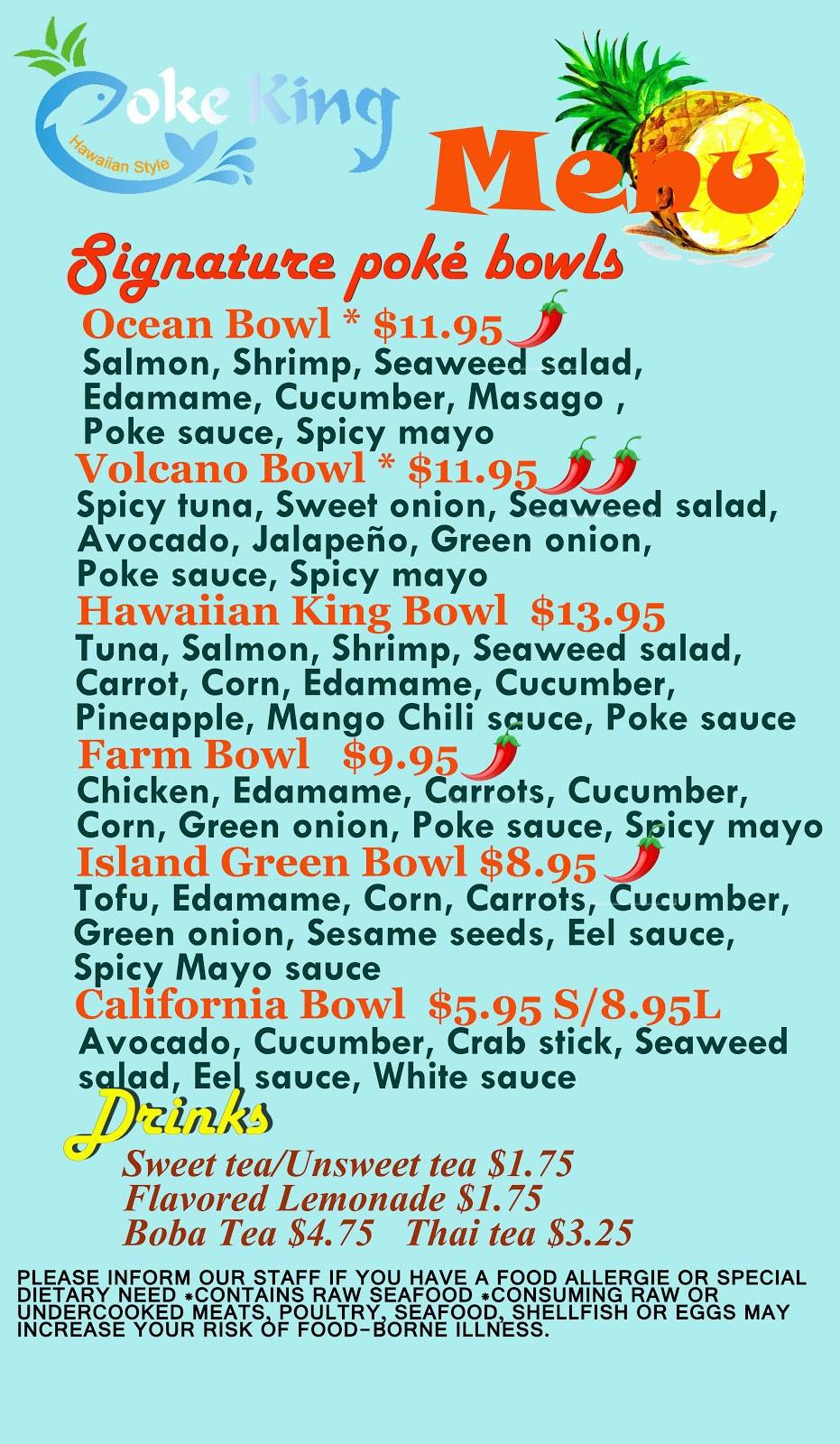 Poke King | restaurant | 226 Calhoun St, Charleston, SC 29401, USA | 8435017938 OR +1 843-501-7938