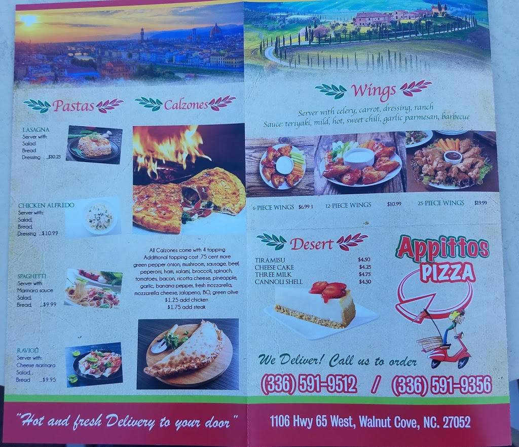 Appittos restaurant | restaurant | 1106 North Carolina Hwy 65 W, Walnut Cove, NC 27052, USA | 3365919356 OR +1 336-591-9356