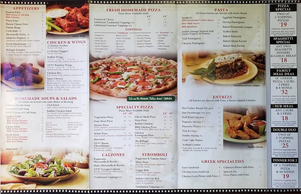 Bellagio Pizzeria | restaurant | 8640 Pulaski Hwy #131, Rosedale, MD 21237, USA | 4106825454 OR +1 410-682-5454