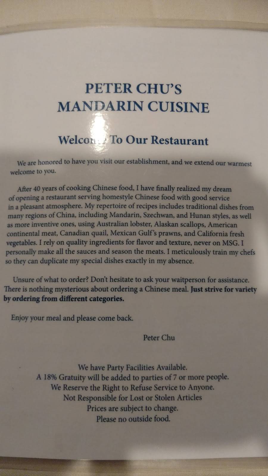 Peter Chus Mandarin Cuisine | restaurant | 2424 Cohasset Rd, Chico, CA 95926, USA | 5308948276 OR +1 530-894-8276