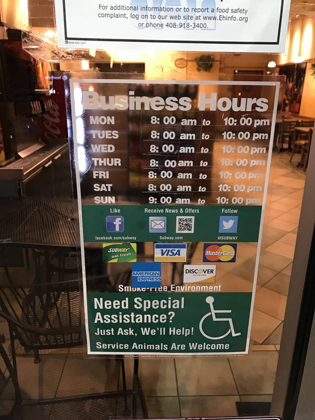 Subway Restaurants | restaurant | 3155 Mission College Blvd, Santa Clara, CA 95054, USA | 4089699778 OR +1 408-969-9778