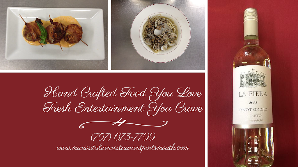 Marios Italian Restaurant | restaurant | 611 Airline Blvd, Portsmouth, VA 23707, USA | 7576737799 OR +1 757-673-7799