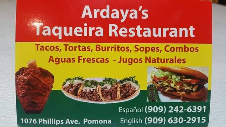 Ardayas Restaurant | restaurant | 1076 W Phillips Blvd, Pomona, CA 91766, USA | 9092426391 OR +1 909-242-6391
