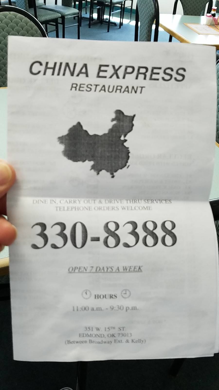 China Express | restaurant | 351 W 15th St, Edmond, OK 73013, USA | 4053308388 OR +1 405-330-8388