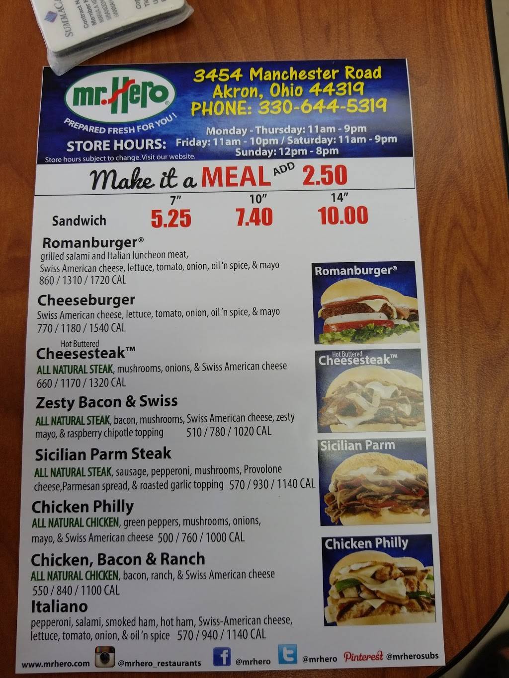 Mr. Hero | meal takeaway | 3454 Manchester Rd, Akron, OH 44319, USA | 3306445319 OR +1 330-644-5319