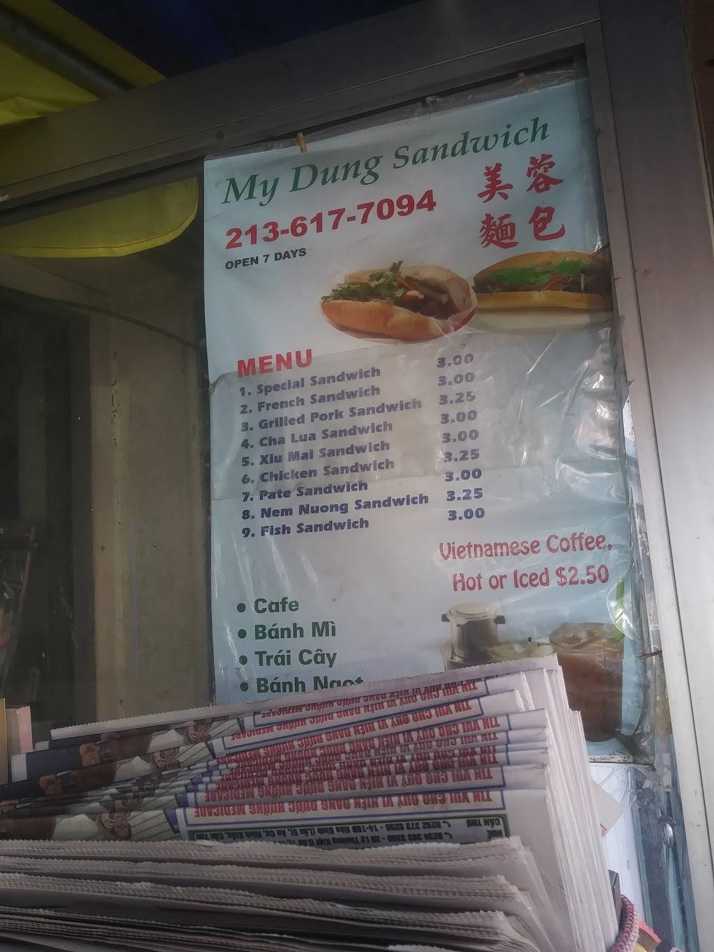 My Dung Sandwich Shop | restaurant | 314 Ord St, Los Angeles, CA 90012, USA | 2136177094 OR +1 213-617-7094