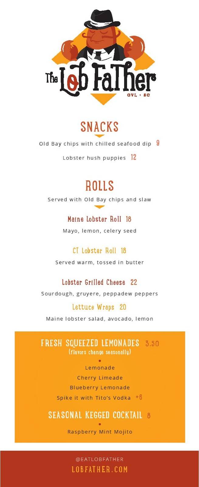 The Lob Father | restaurant | 126 Augusta St Suite 11, Greenville, SC 29601, USA | 8643739235 OR +1 864-373-9235