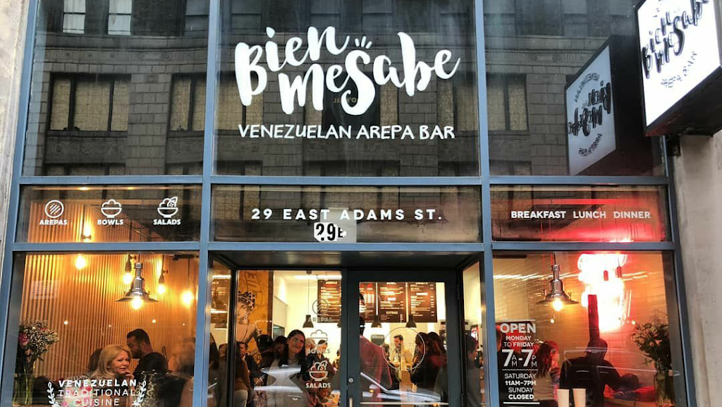 BienMeSabe Venezuelan Arepa Bar | restaurant | 29 E Adams St, Chicago, IL 60603, USA | 3122852911 OR +1 312-285-2911