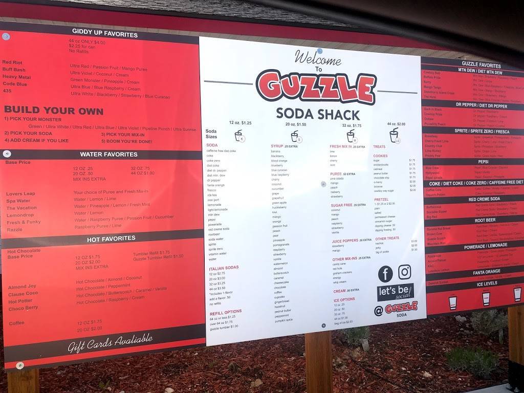 GUZZLE SODA SHACK | restaurant | 188 W 1180 N St, Tooele, UT 84074, USA | 4358432436 OR +1 435-843-2436