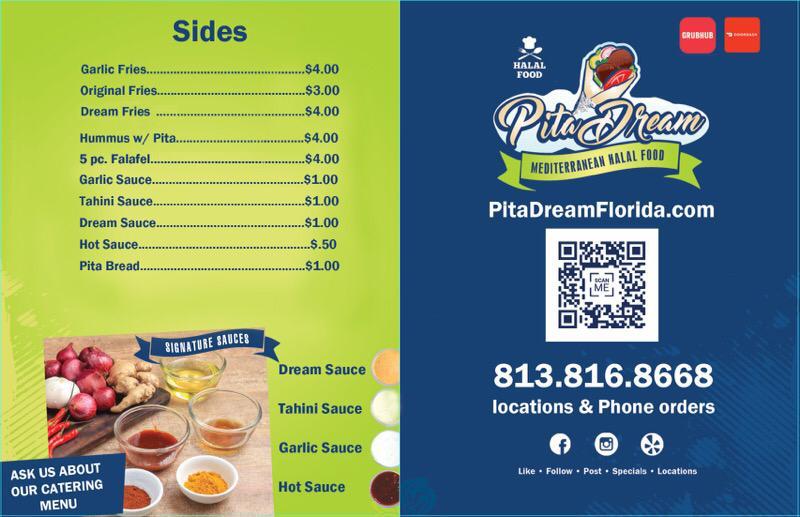 Pita Dream | restaurant | 14546 Bruce B Downs Blvd, Tampa, FL 33613, USA | 8138168668 OR +1 813-816-8668