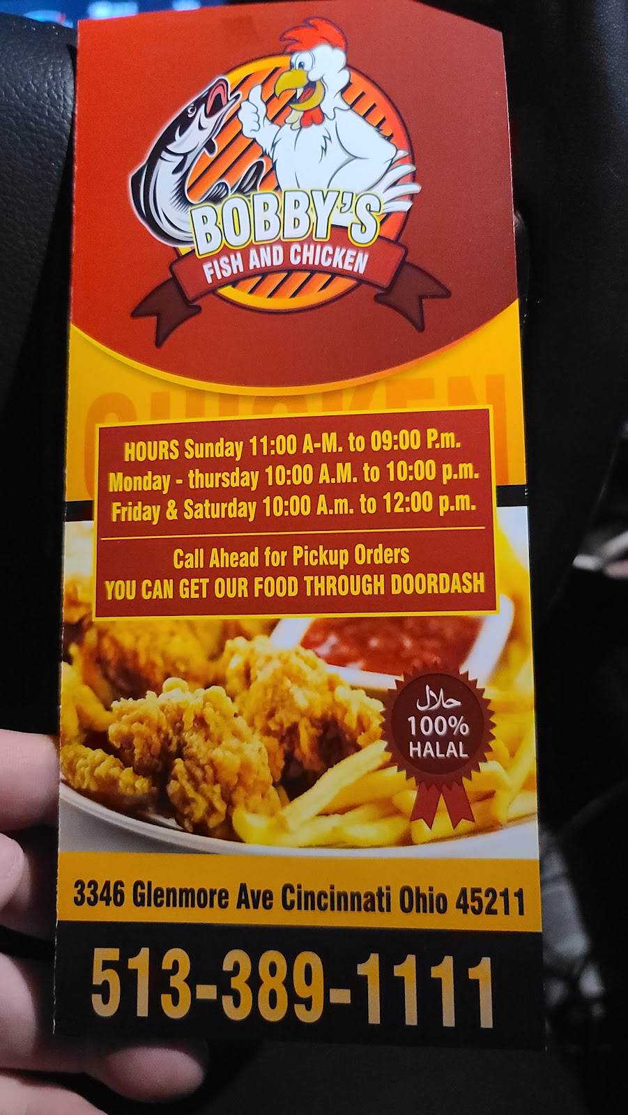 Bobbys Fish & Chicken | restaurant | 3346 Glenmore Ave, Cincinnati, OH 45211, USA | 5133891111 OR +1 513-389-1111