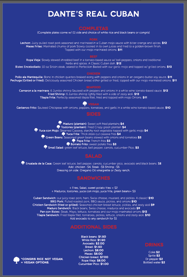 Dantes Real Cuban | restaurant | 10800 FM 969, Austin, TX 78724, USA | 7373369562 OR +1 737-336-9562