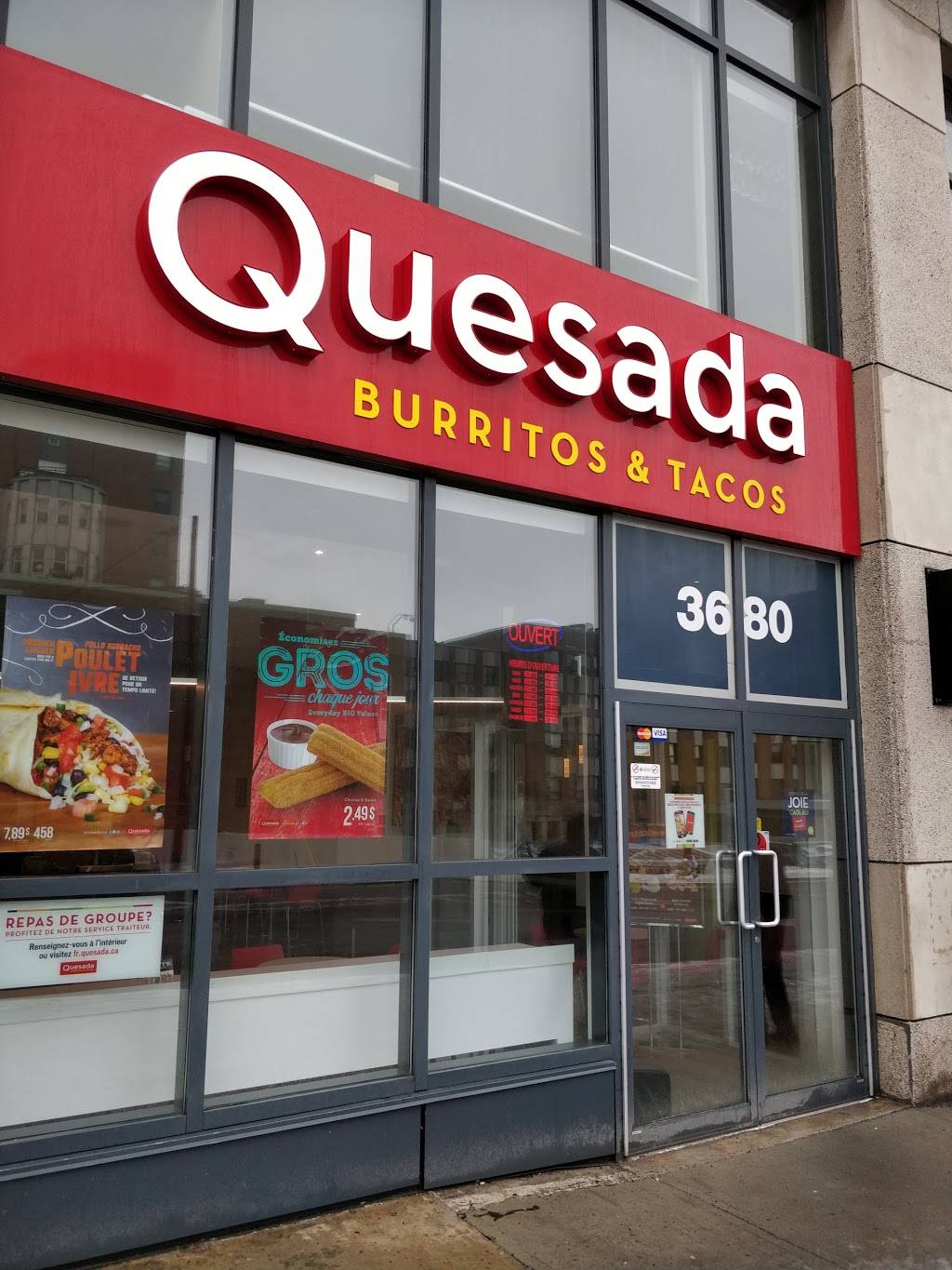 Quesada Burritos & Tacos | restaurant | 3680 Chemin de la Côte-Sainte-Catherine, Montréal, QC H3T 1E1, Canada | 5145643680 OR +1 514-564-3680