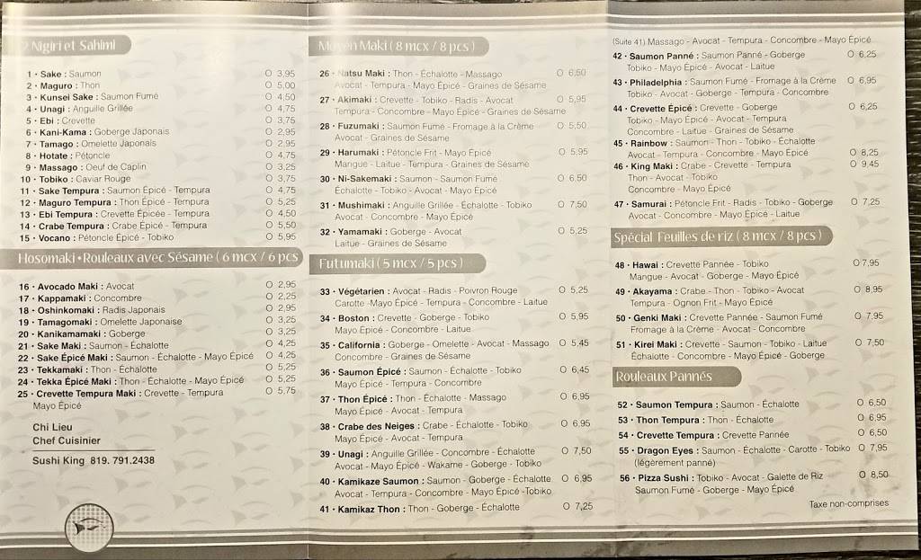 Sushi King | restaurant | 1234 Rue King Ouest, Sherbrooke, QC J1H 1S2, Canada | 8197912438 OR +1 819-791-2438