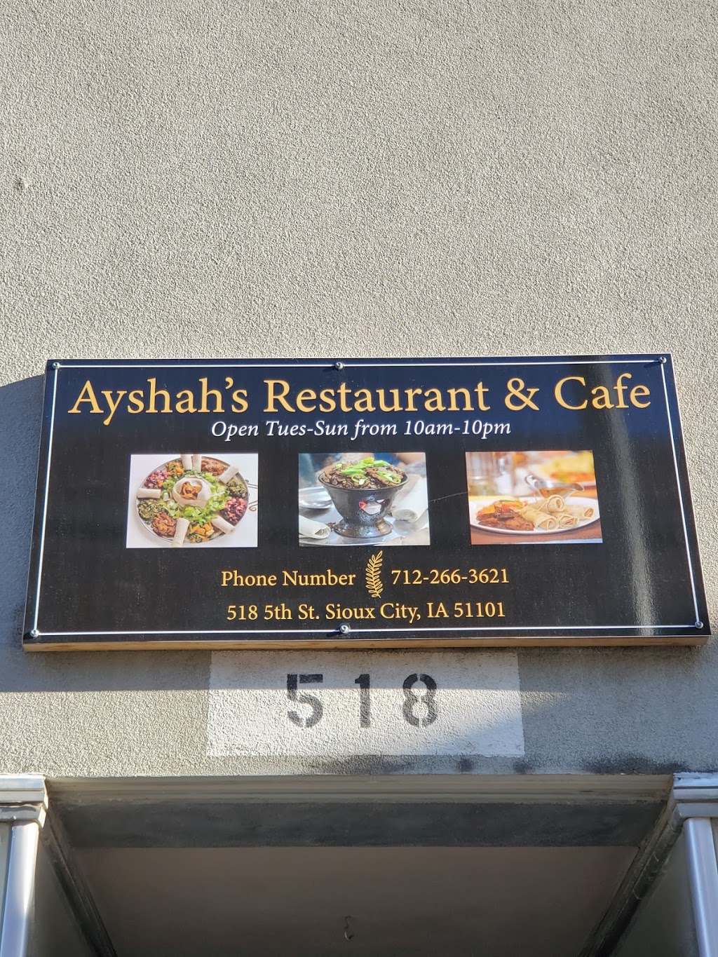 Ayshahs Restaurant & Cafe | restaurant | 518 5th St, Sioux City, IA 51101, USA | 7122663621 OR +1 712-266-3621