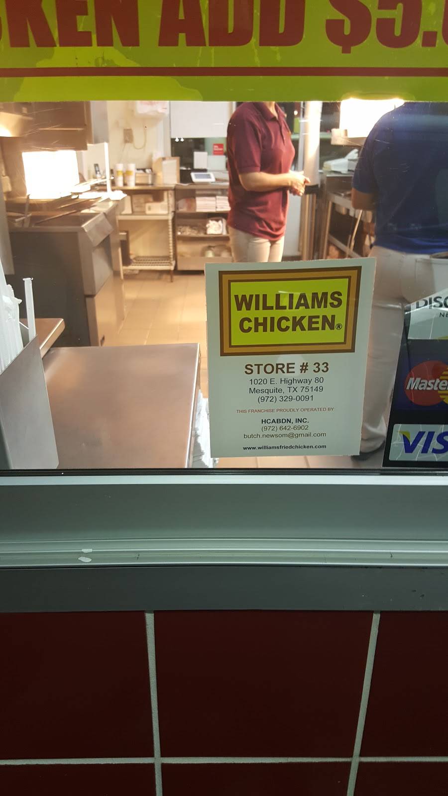 Williams Chicken | restaurant | 1020 US-80, Mesquite, TX 75149, USA | 9723290091 OR +1 972-329-0091