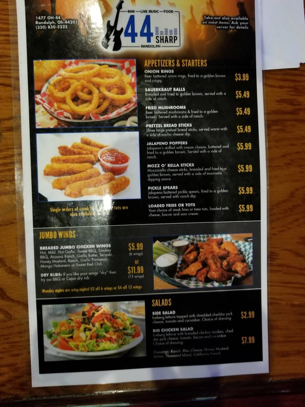 44 Sharp | restaurant | 1477 OH-44, Randolph Township, OH 44201, USA | 3308505222 OR +1 330-850-5222