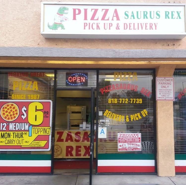 Pizzasaurus Rex | restaurant | 17646 Lassen St #4, Northridge, CA 91325, USA | 8187727739 OR +1 818-772-7739
