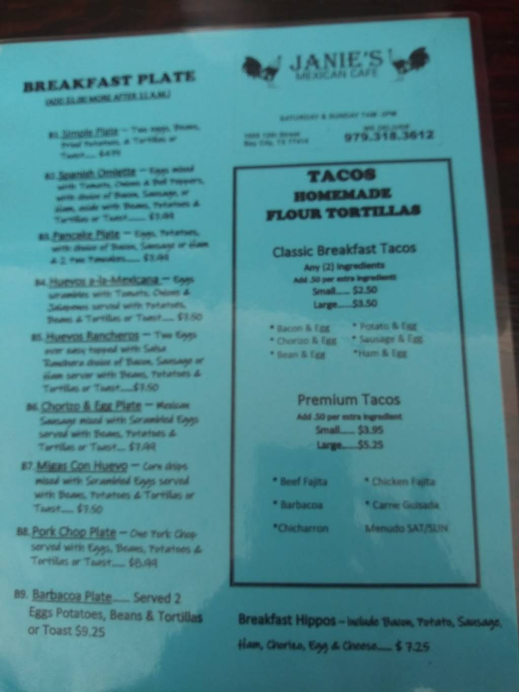 Janies Mexican Cafe | restaurant | 1605 12th St, Bay City, TX 77414, USA | 9793183612 OR +1 979-318-3612