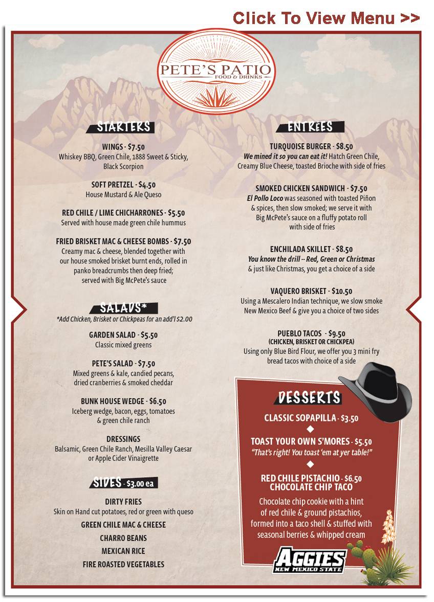 Petes Patio | restaurant | Atrium at 1600, International Mall, Las Cruces, NM 88003, USA | 5756464801 OR +1 575-646-4801