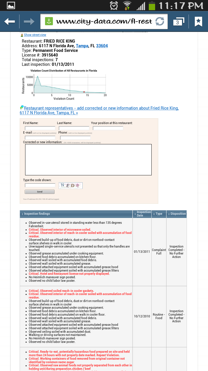 Fried Rice King | restaurant | 6117 N Florida Ave, Tampa, FL 33604, USA | 8132329272 OR +1 813-232-9272