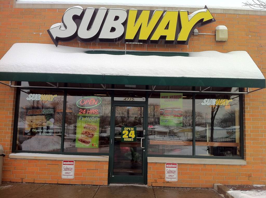 Subway Restaurants | restaurant | 4735 S Cicero Ave, Chicago, IL 60632, USA | 7737354388 OR +1 773-735-4388