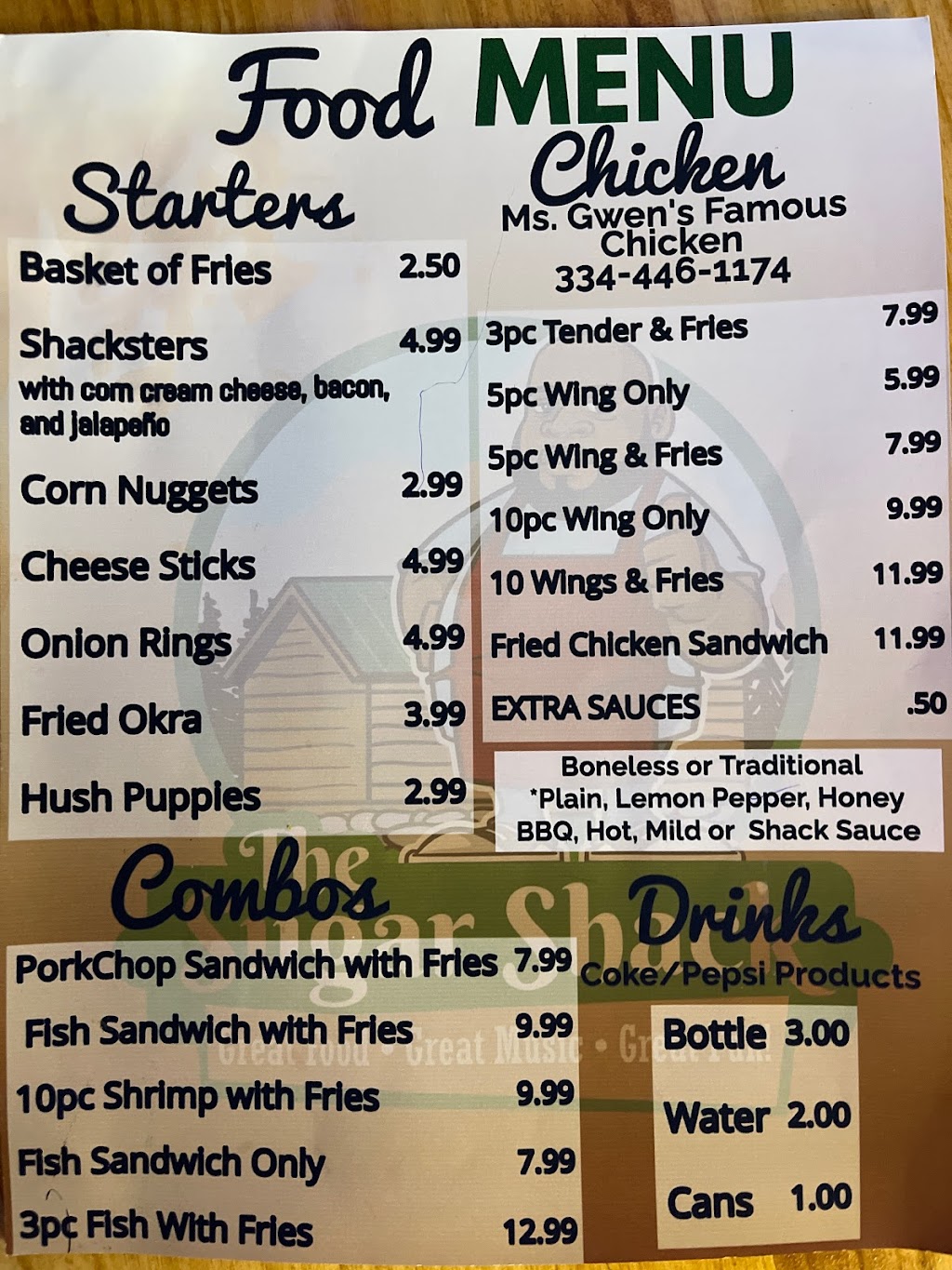 The Sugar Shack | restaurant | 605 Webb Rd, Dothan, AL 36303, USA | 3344461174 OR +1 334-446-1174