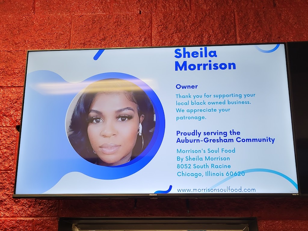 Morrison’s Soul Food By Sheila Morrison | restaurant | 148 W 79th St, Chicago, IL 60620, USA | 7739664072 OR +1 773-966-4072