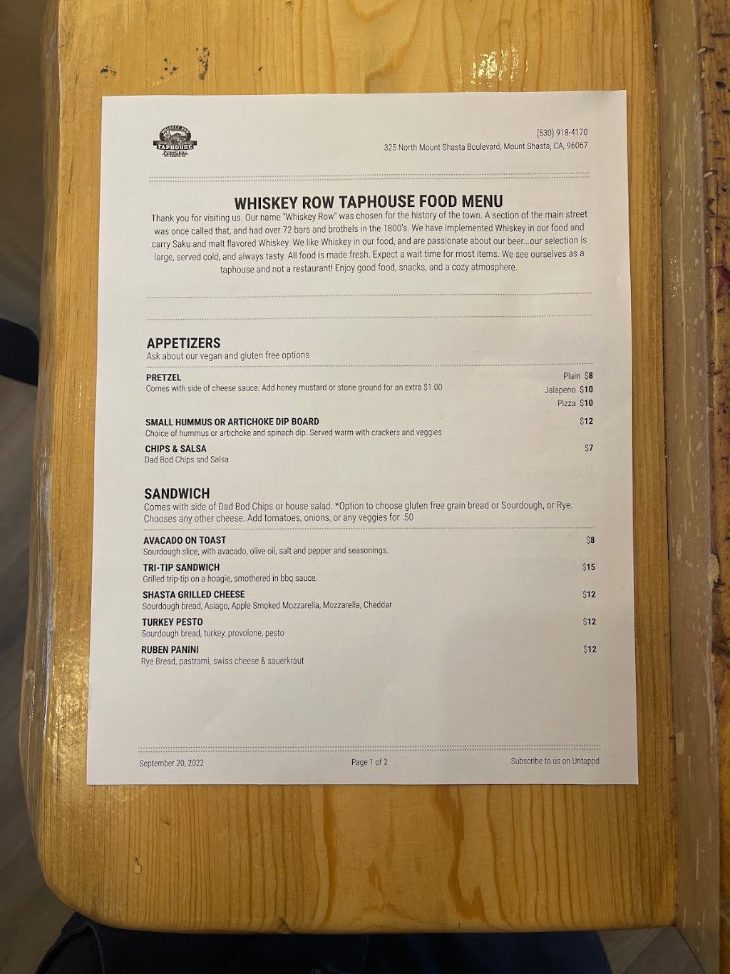 Whiskey Row Taphouse | restaurant | 325 N Mt Shasta Blvd, Mt Shasta, CA 96067, USA | 5309184170 OR +1 530-918-4170