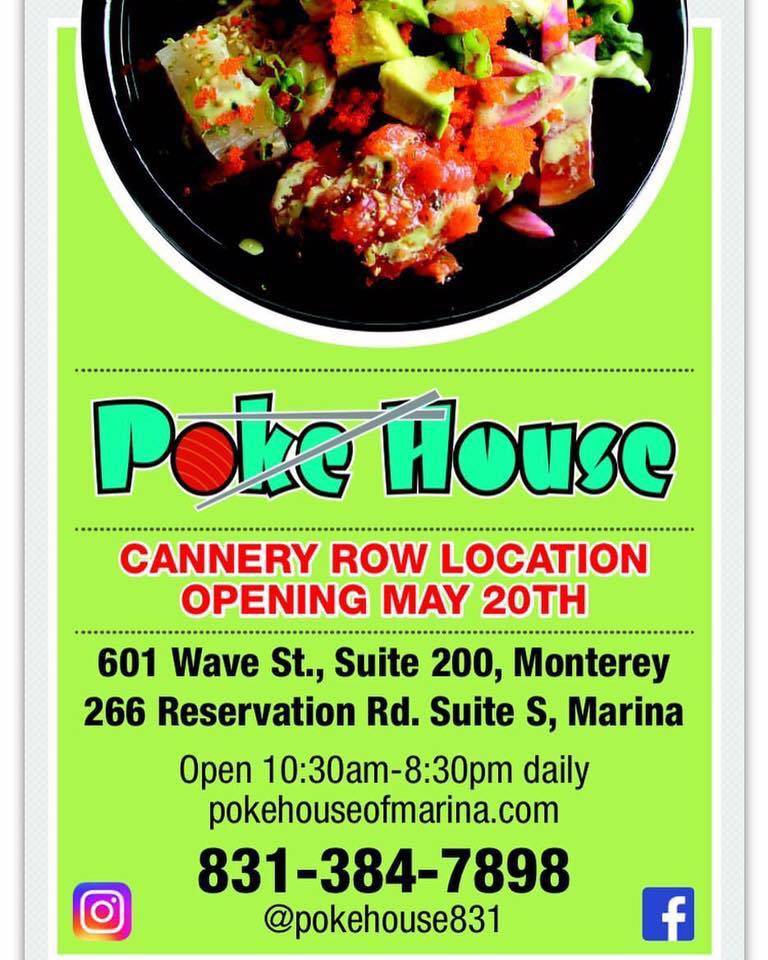 Poke House Cannery Row | restaurant | 601 Wave St, Monterey, CA 93940, USA | 8317472581 OR +1 831-747-2581