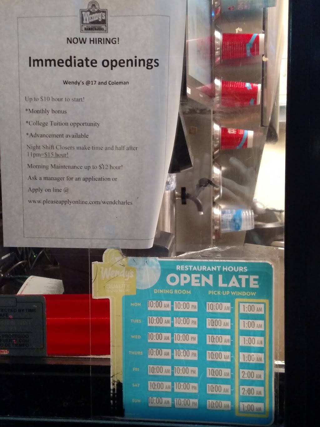 Wendys | restaurant | 343 Folly Rd, Charleston, SC 29412, USA | 8437956540 OR +1 843-795-6540