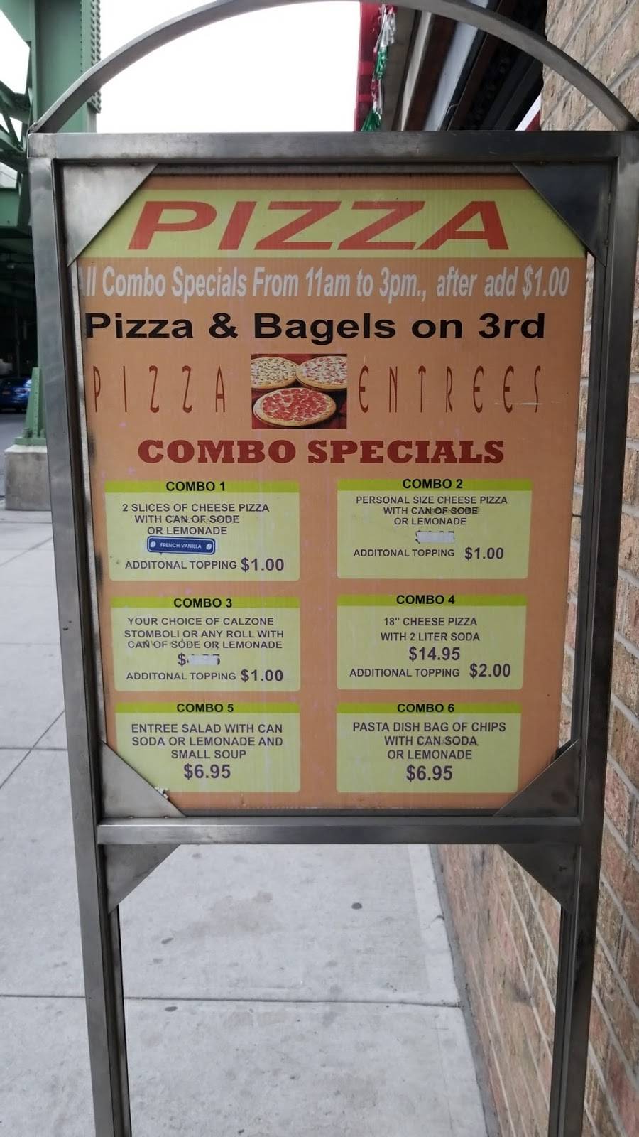 Pizza & Bagel On 3rd | meal takeaway | 129 20th St, Brooklyn, NY 11232, USA | 7183693600 OR +1 718-369-3600