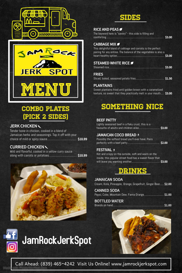 JamRock Jerk Spot | restaurant | 3555 Centre Cir, Fort Mill, SC 29715, USA | 8394654242 OR +1 839-465-4242