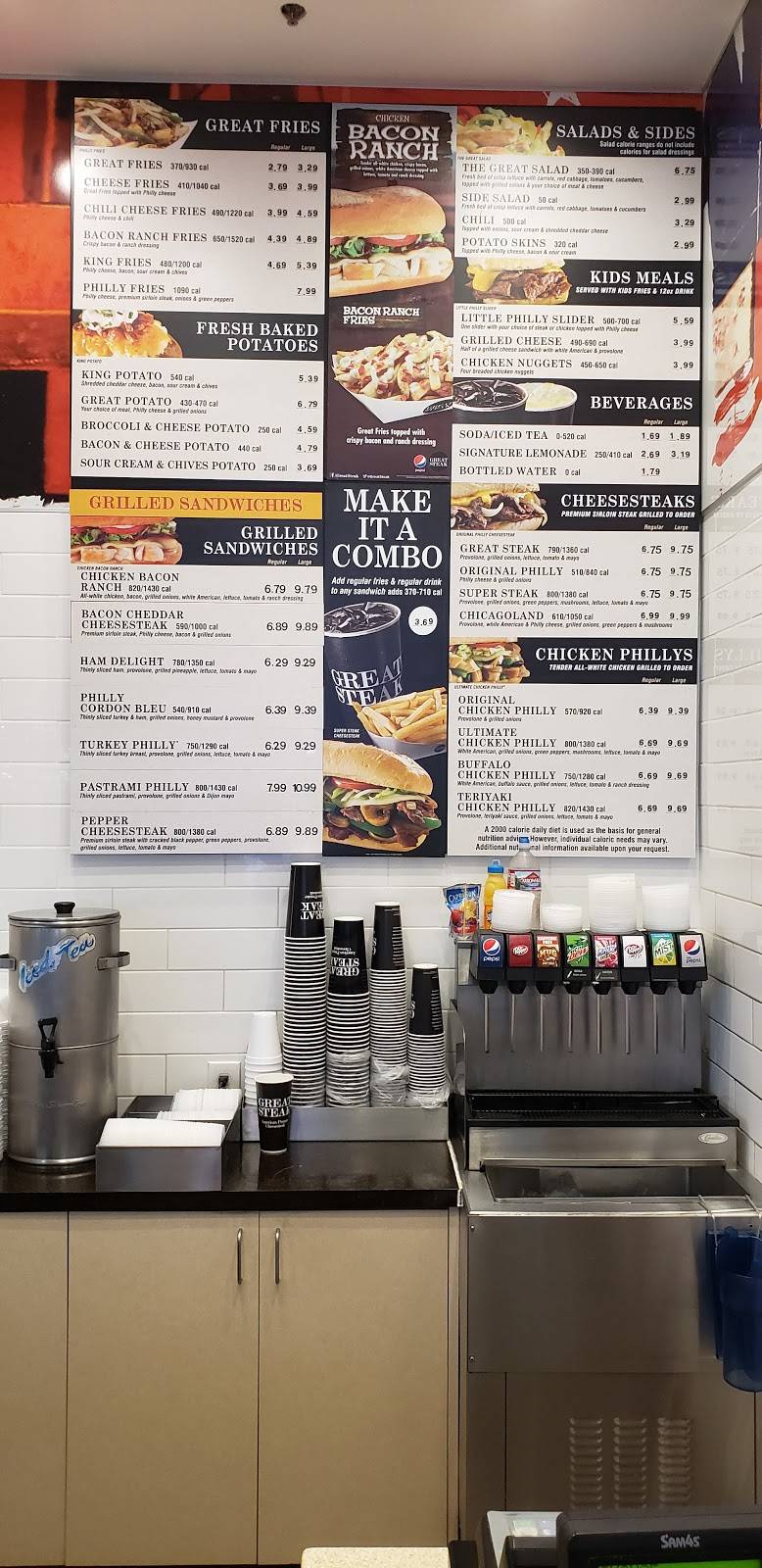 Great Steak | restaurant | 7700 W Arrowhead Towne Center Ste 2064, Glendale, AZ 85308, USA | 6238787778 OR +1 623-878-7778