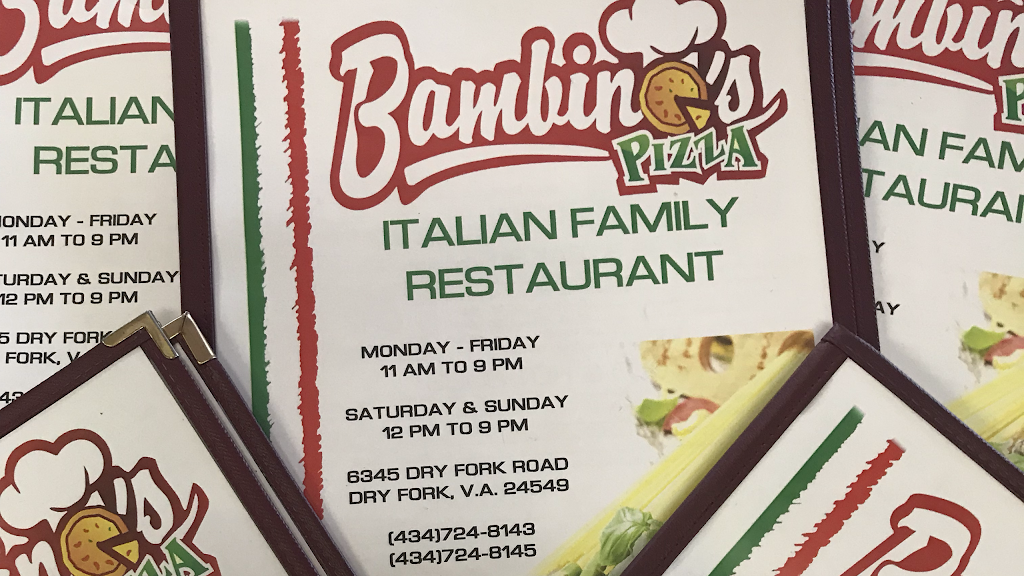 Bambinos | restaurant | 6345 Dry Fork Rd, Dry Fork, VA 24549, USA | 4347248145 OR +1 434-724-8145