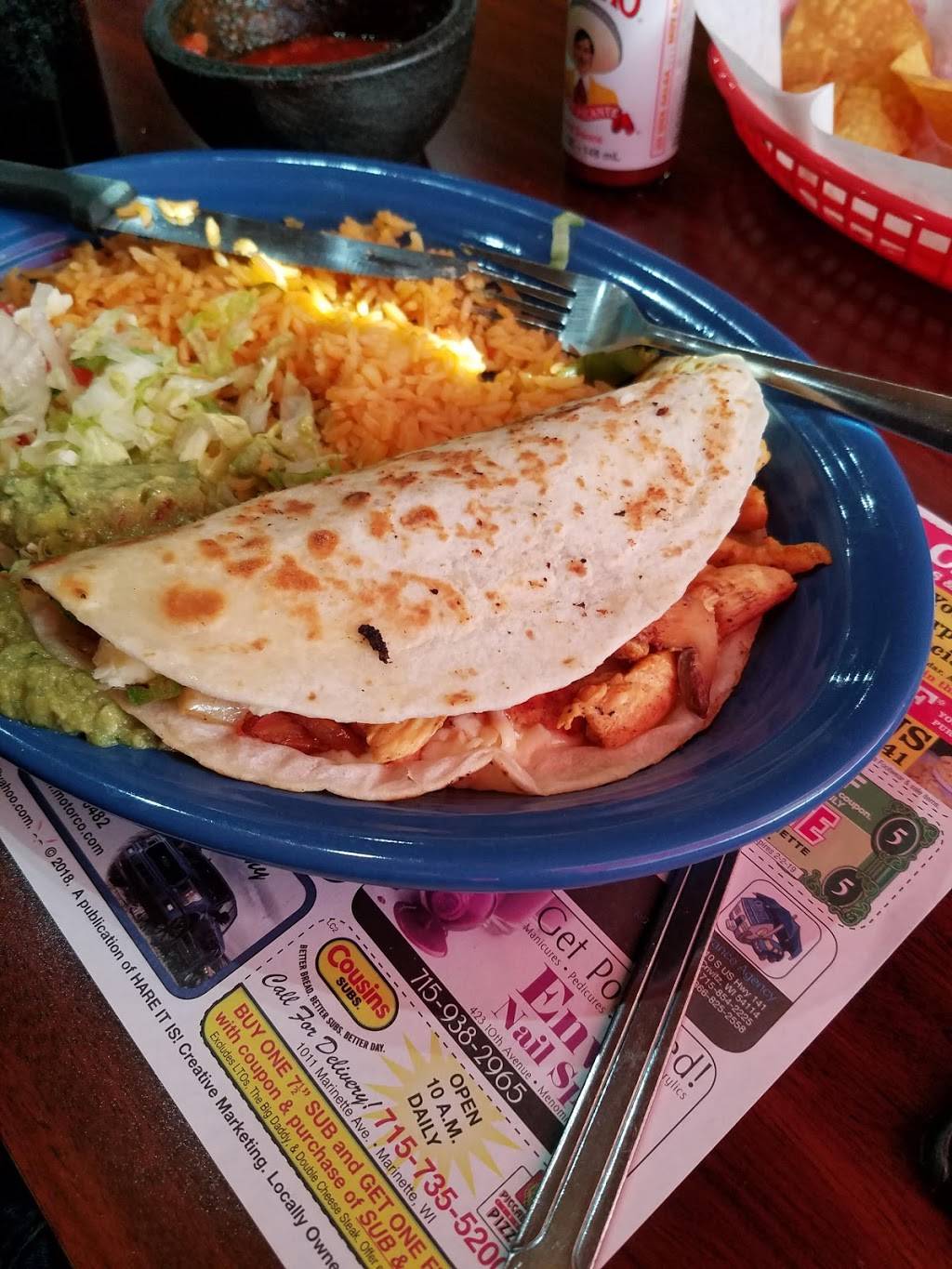 La Cabana Mexican Cuisine | restaurant | 1553 Marinette Ave, Marinette, WI 54143, USA | 7153305903 OR +1 715-330-5903