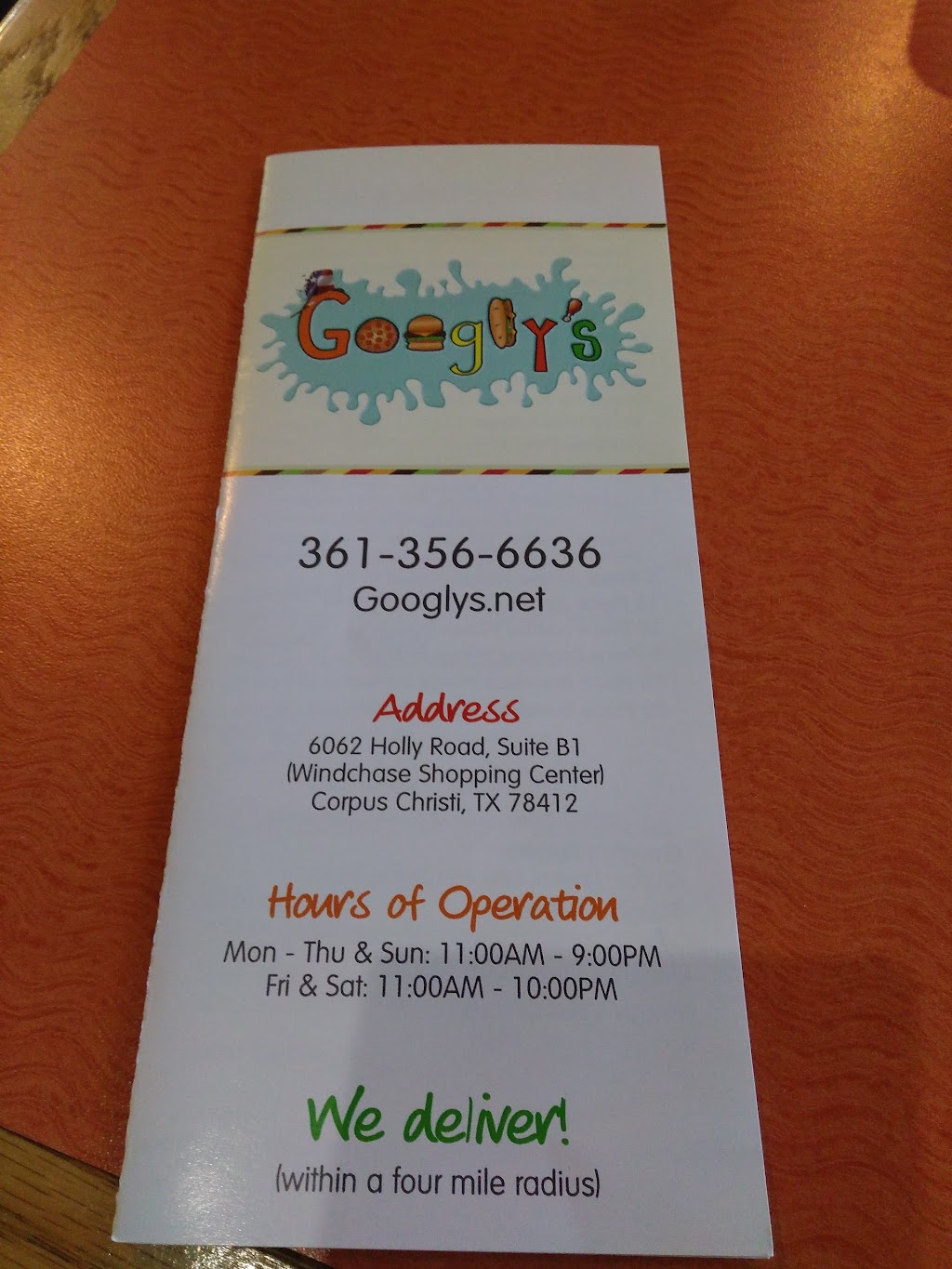 Googlys | restaurant | 6062 Holly Rd b1, Corpus Christi, TX 78412, USA | 3613566636 OR +1 361-356-6636