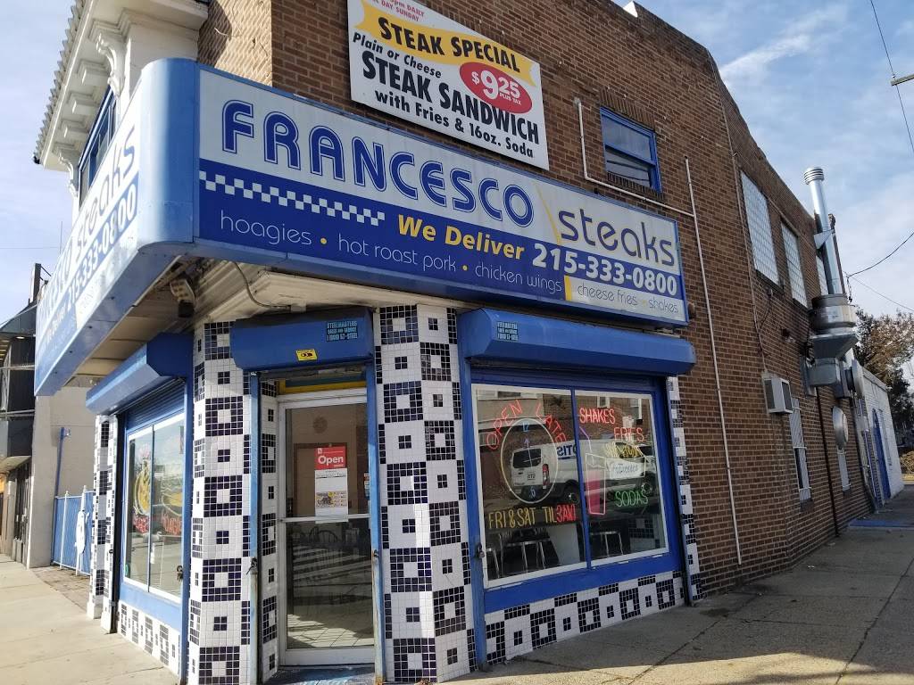 Francesco Steaks | restaurant | 7220 Frankford Ave, Philadelphia, PA 19135, USA | 2153330800 OR +1 215-333-0800