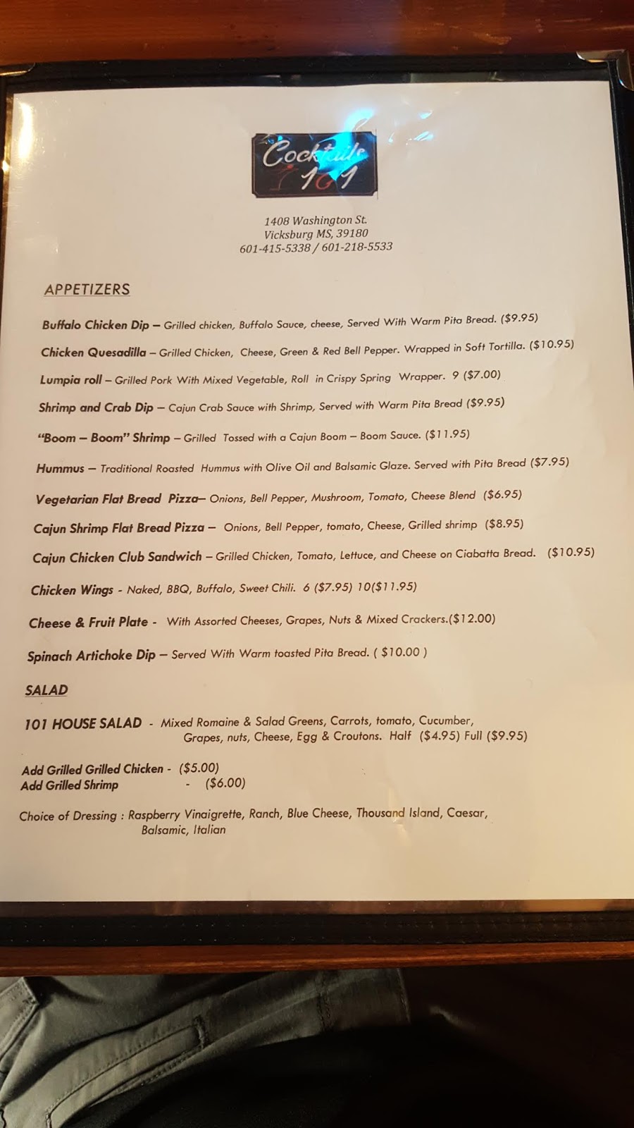 Cocktails 101 | restaurant | 1408 Washington St, Vicksburg, MS 39180, USA | 6014155338 OR +1 601-415-5338