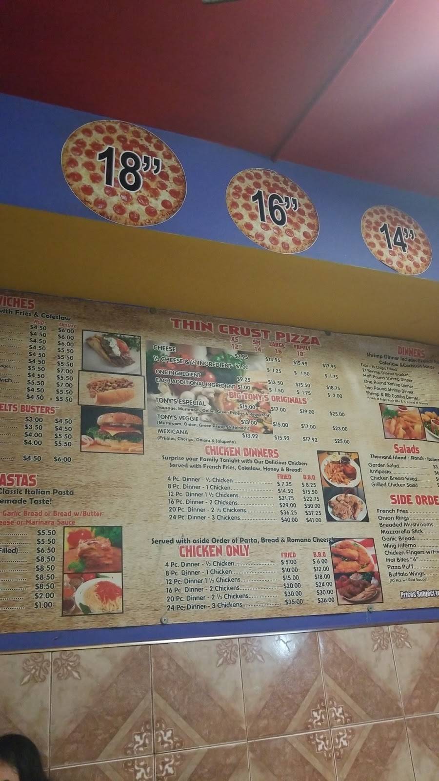 Big Tonys Pizza II | restaurant | 3732 W 59th St, Chicago, IL 60629, USA | 7737675966 OR +1 773-767-5966