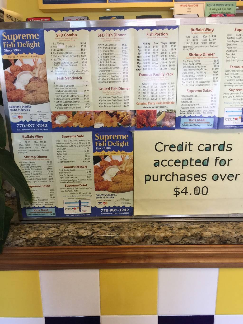 Supreme Fish Delight | restaurant | 3037 Panola Rd, Lithonia, GA 30038, USA | 7709873242 OR +1 770-987-3242